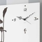 Orologio a Muro Moderno Rettangolare in Legno Bianco Decorato di Design - Croco Viadurini