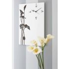 Orologio a Muro Moderno Rettangolare in Legno Bianco Decorato di Design - Croco Viadurini