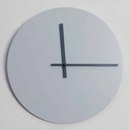 Orologio a Muro Rotondo di Design Moderno Grigio e Blu Made in Italy - Umbriel Viadurini