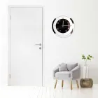 Orologio a Parete in Legno Bianco e Decori Bronzo di Design Moderno - Mavia Viadurini