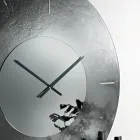 Orologio a Parete in Vetro Fuso Martellato Retroargentato Made in Italy - Cinzia Viadurini