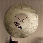 Orologio a Parete in Vetro Fuso Martellato Retroargentato Made in Italy - Cinzia Viadurini