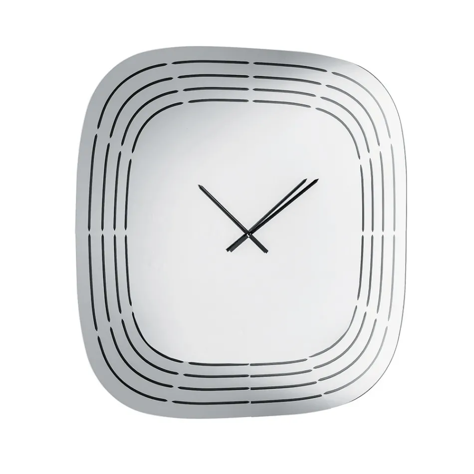 Orologio a Parete in Vetro Spechiato con Incisioni Laser Made in Italy - Cesira Viadurini