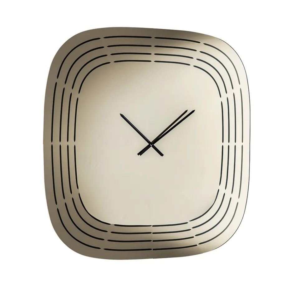 Orologio a Parete in Vetro Spechiato con Incisioni Laser Made in Italy - Cesira Viadurini