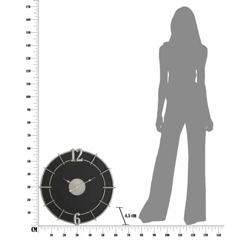 Orologio a Parete Rotondo di Design Moderno in Ferro e MDF - Hope Viadurini
