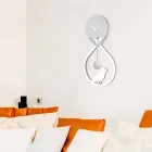 Orologio a Pendolo a Muro di Design Moderno Stilizzato Bianco e Grigio - Tebe Viadurini
