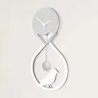 Orologio a Pendolo a Muro di Design Moderno Stilizzato Bianco e Grigio - Tebe Viadurini