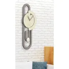Orologio a Pendolo da Parete Design Moderno in Legno Beige e Marrone - Graffetta Viadurini