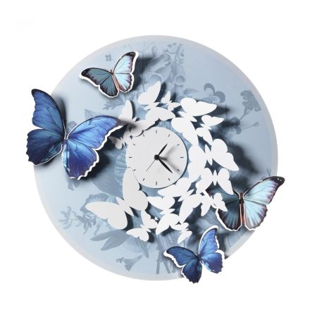 Orologio con Decoro di Farfalle in Diverse Finiture Made in Italy - Gemelli Viadurini