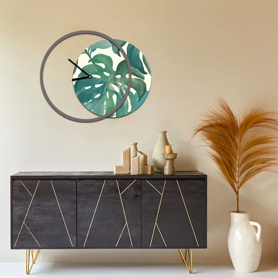 Orologio con Pannello in Legno e Stampato Made in Italy - Malawi Viadurini