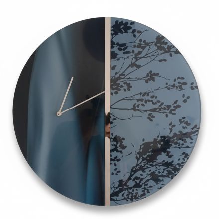 Orologio da Muro Blu in Plexiglass Green Cast Stampato Made in Italy - Acquaria Viadurini