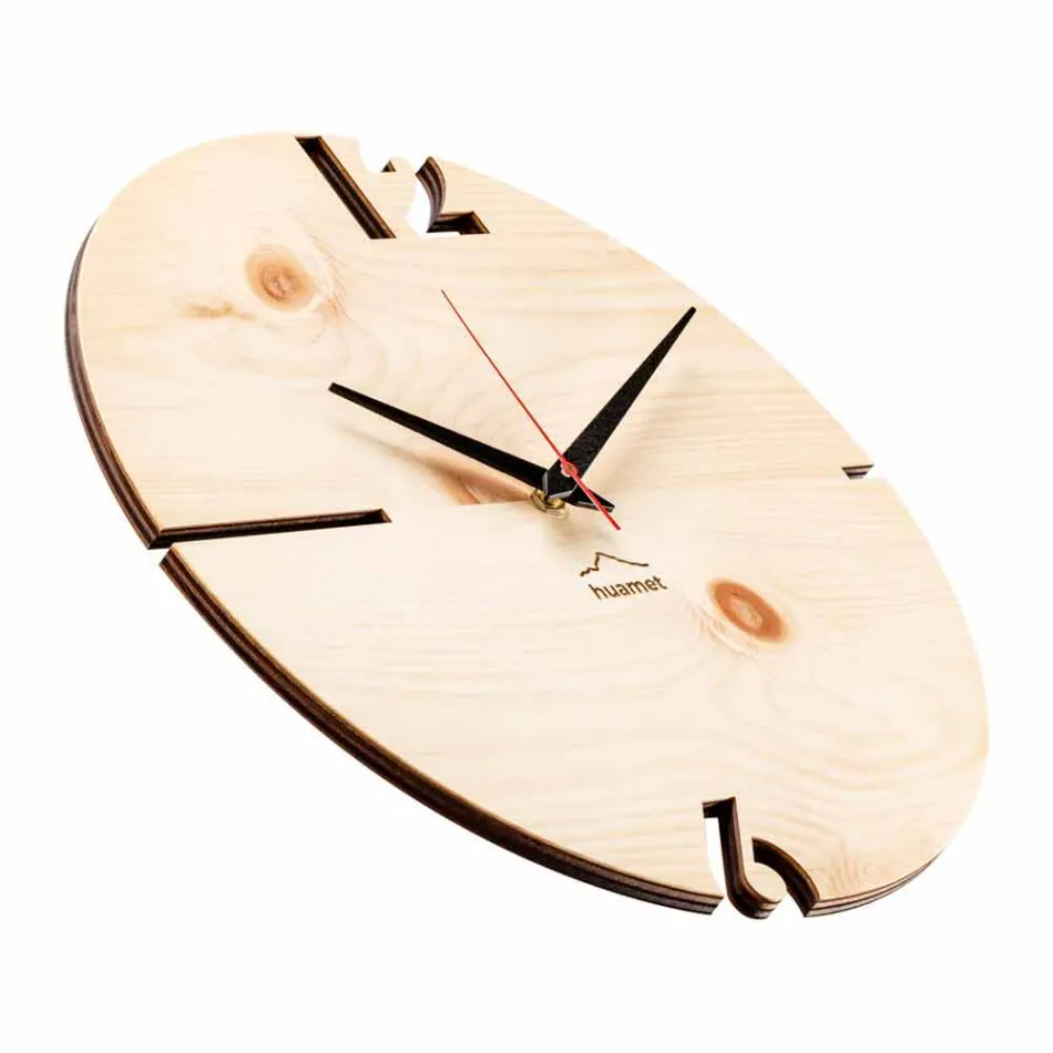 Orologio da Muro Rotondo in Legno di Quercia, Pino o Noce Made in Italy – Bethel Viadurini