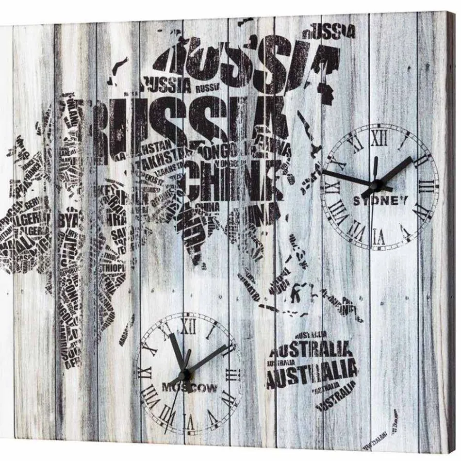Orologio da muro stile vintage-industriale raffigurante il globo Corey Viadurini
