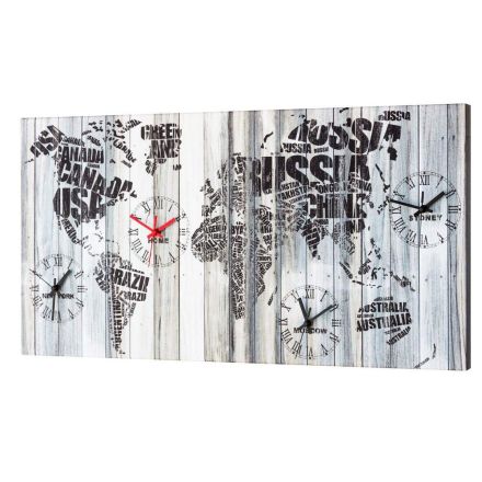 Orologio da muro stile vintage-industriale raffigurante il globo Corey Viadurini