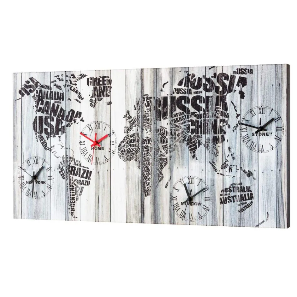 Orologio da muro stile vintage-industriale raffigurante il globo Corey Viadurini