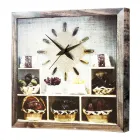 Orologio da muro su tela con telaio in legno di abete Stanley Viadurini