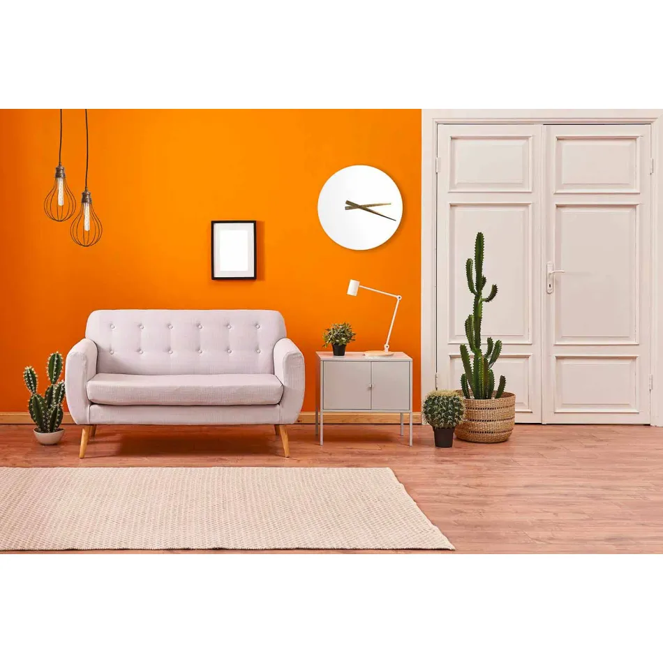 Orologio da Parete Grande Colorato Design Moderno in Legno Rotondo - Dione Viadurini