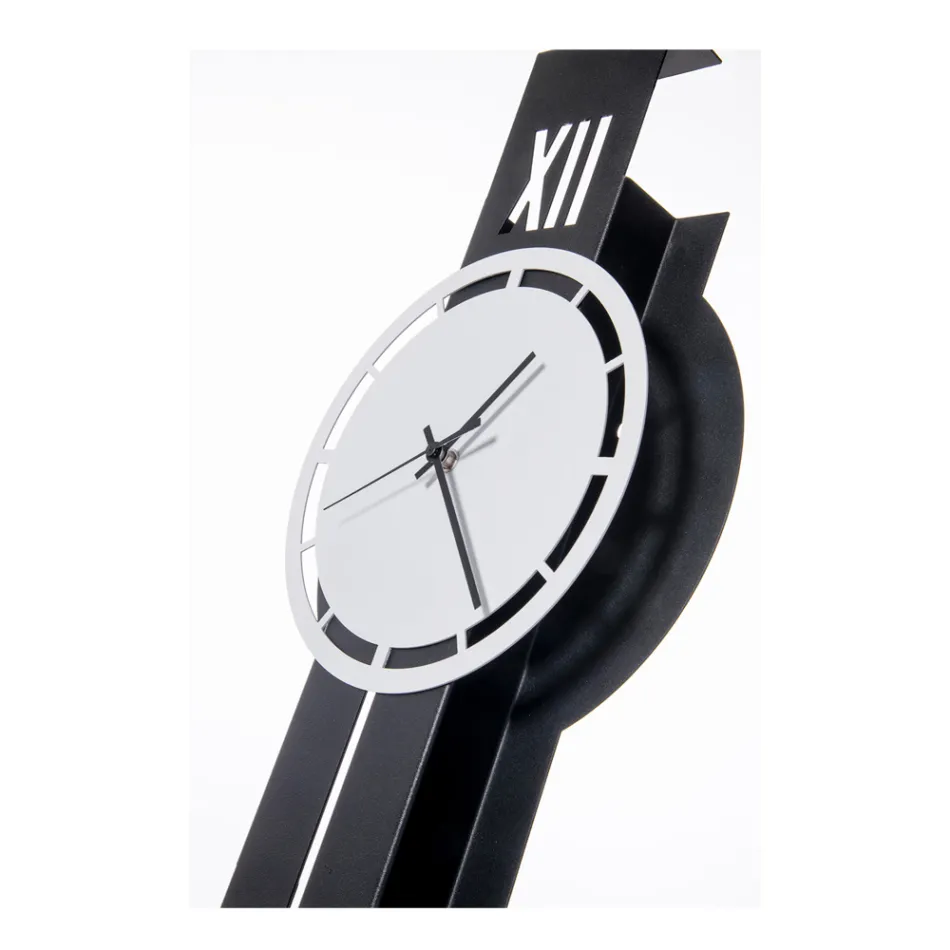 Orologio da Parete in Ferro con Pendolo Made in Italy - Suono Viadurini