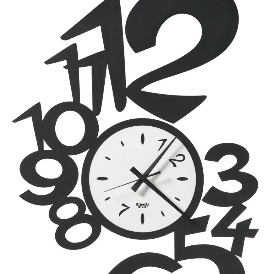 Orologio da Parete in Ferro Design Grande con Numeri Esterni - Acquarius Viadurini