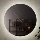 Orologio da Parete in Vetro con Lancette in Ottone Satinato - Radia Viadurini