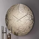 Orologio da Parete in Vetro Fuso Ondulato con Lancette in Ottone - Radia Viadurini