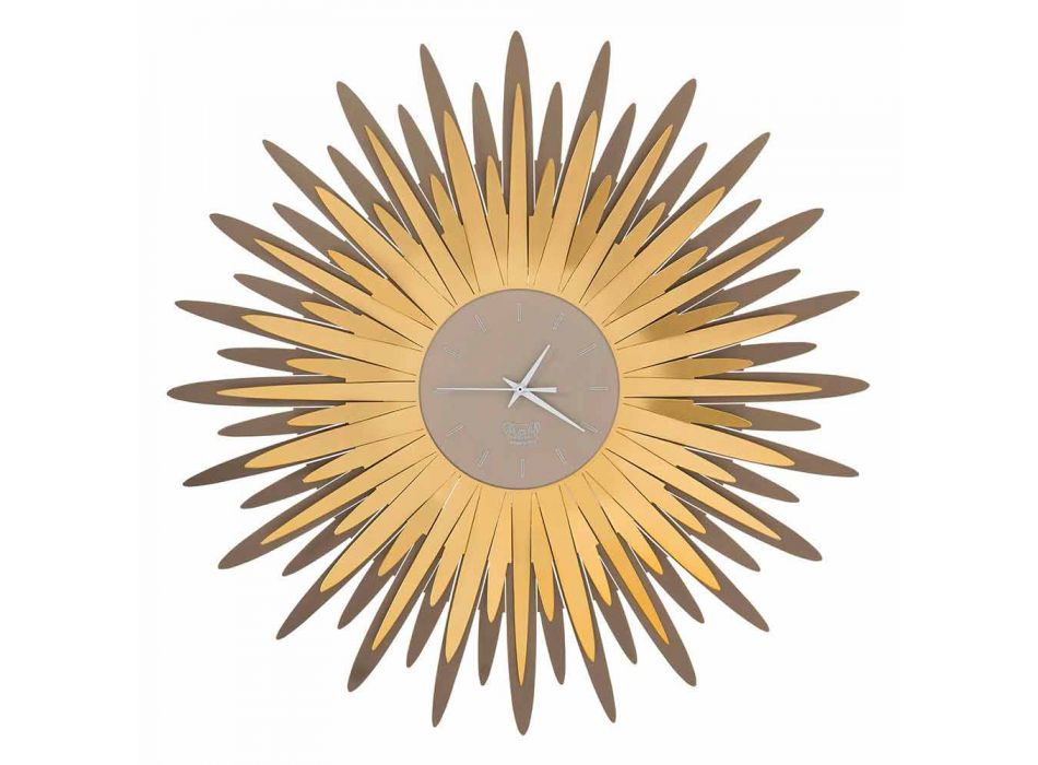 Orologio da Parete Moderno a Forma di Raggiera in Ferro Made in Italy - Fuoco  Viadurini