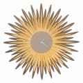 Orologio da Parete Moderno a Forma di Raggiera in Ferro Made in Italy - Fuoco 
