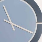 Orologio da Parete Moderno di Design Tondo in Legno Bianco Blu Avio - Savio Viadurini