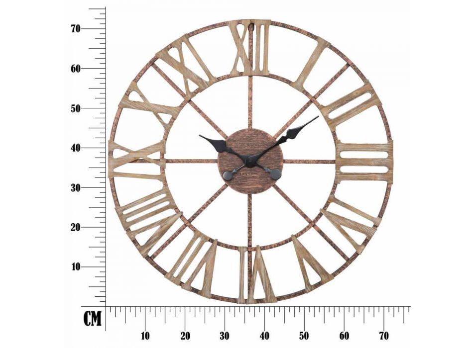 Orologio da Parete Moderno Diametro 71,5 cm in Ferro e MDF - Carcans Viadurini