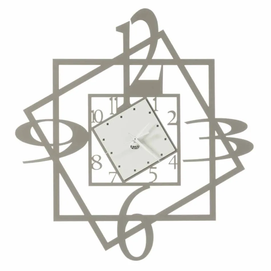 Orologio da Parete Moderno in Ferro Design Geometrico Made in Italy - Procida Viadurini