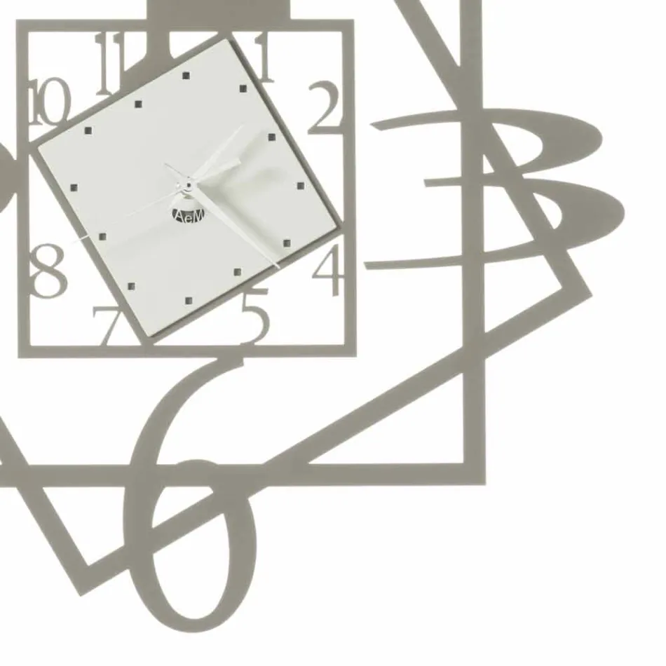 Orologio da Parete Moderno in Ferro Design Geometrico Made in Italy - Procida Viadurini