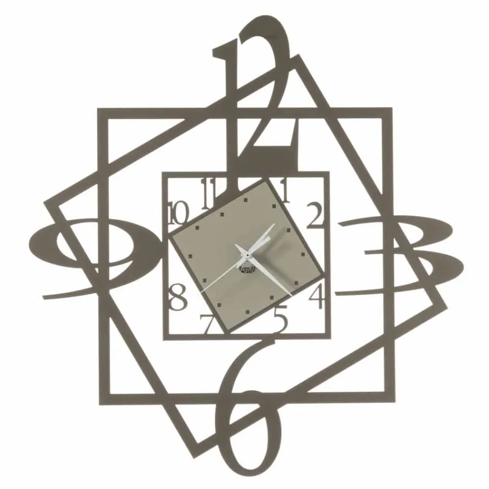 Orologio da Parete Moderno in Ferro Design Geometrico Made in Italy - Procida Viadurini