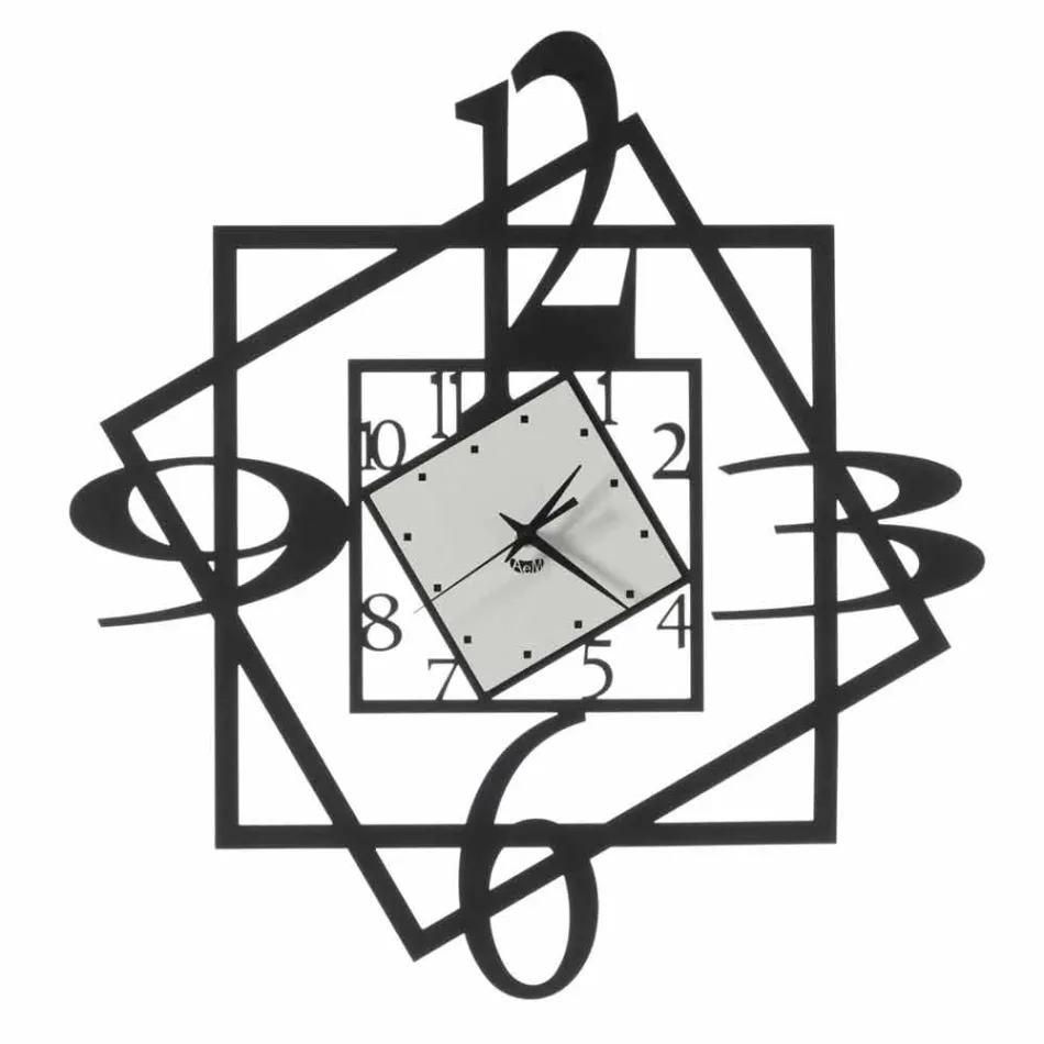Orologio da Parete Moderno in Ferro Design Geometrico Made in Italy - Procida Viadurini