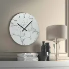 Orologio da Parete Rotondo Effetto Marmo Senza Numeri Made in Italy - Quadrante Viadurini