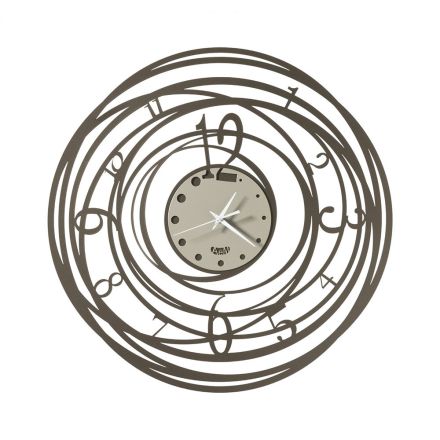 Orologio da Parete Rotondo in Ferro Decorato Design in 3 Colori - Dorico Viadurini