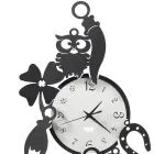 Orologio da Parete Rotondo in Ferro Design con Decori Fortuna - Tibio Viadurini