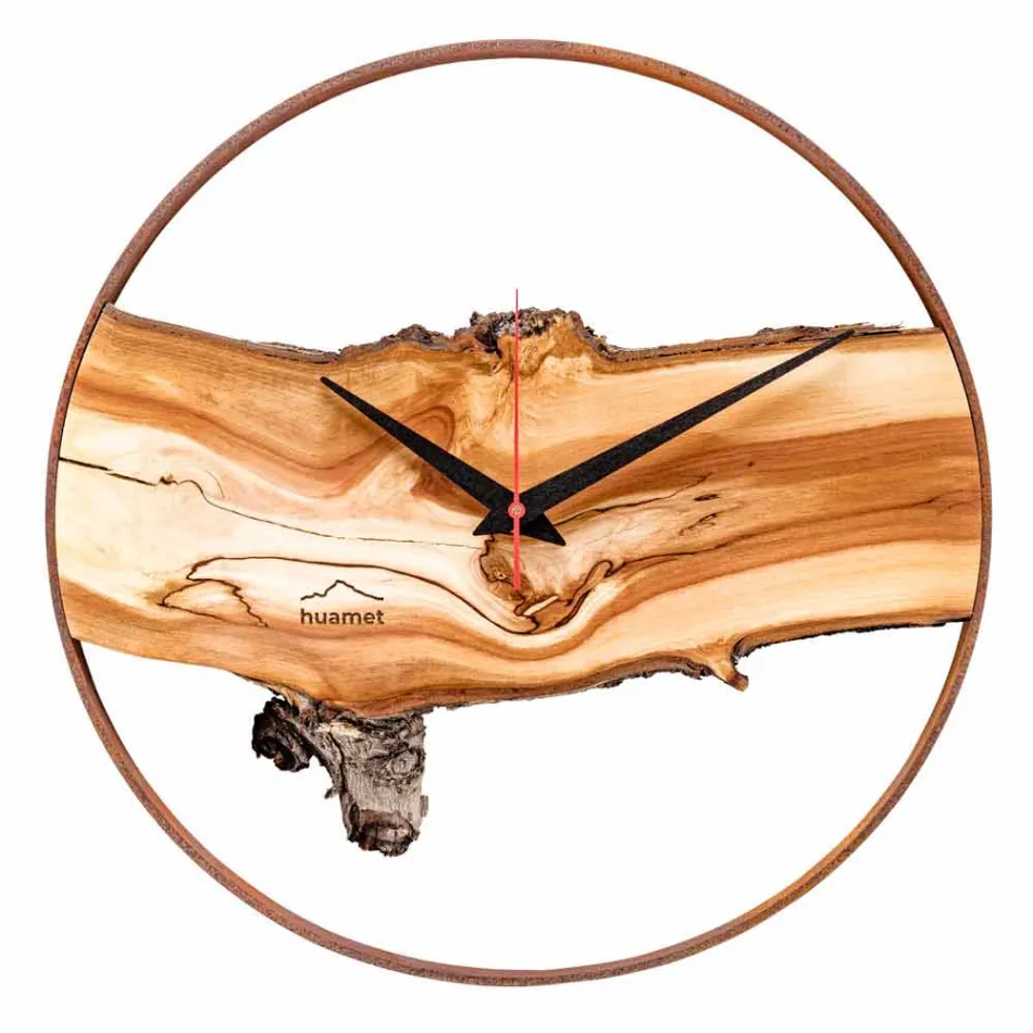 Orologio da Parete Rotondo in Legno Massello di Melo Made in Italy – Sirmione Viadurini
