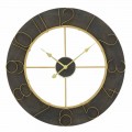 Orologio da Parete Tondo Diametro 70 cm Design Moderno in Ferro e MDF - Tonia