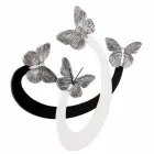 Orologio di design da parete avorio/nero fatto a mano in Italia Zenia Viadurini