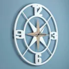 Orologio Grande a Parete Design in Legno Bianco e Marrone Shabby - Cardine Viadurini