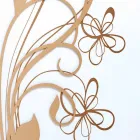 Orologio Grande da Parete Design Quadrato in Legno Bianco con Fiore - Florello Viadurini