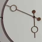 Orologio Grande da Parete Design Tondo Moderno in Legno Marrone e Beige - Osvego Viadurini