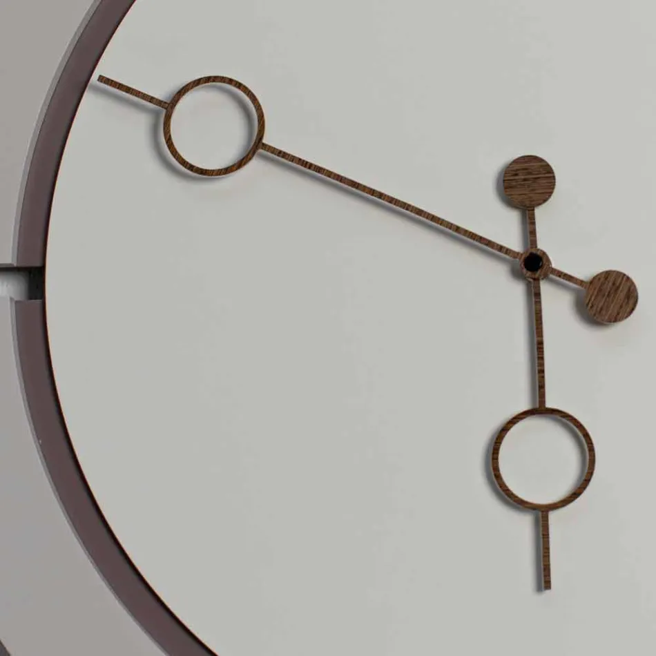 Orologio Grande da Parete Design Tondo Moderno in Legno Marrone e Beige - Osvego Viadurini