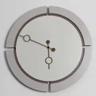 Orologio Grande da Parete Design Tondo Moderno in Legno Marrone e Beige - Osvego Viadurini