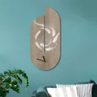 Orologio in Legno con Stampa di Airone Realizzato in Italia - Palau Viadurini