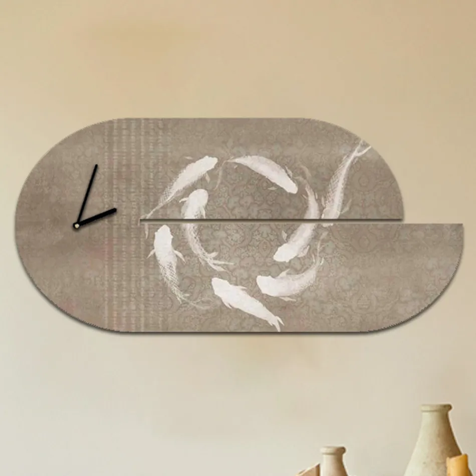 Orologio in Legno con Stampa di Airone Realizzato in Italia - Palau Viadurini