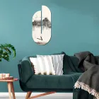 Orologio in Legno con Stampa di Airone Realizzato in Italia - Palau Viadurini