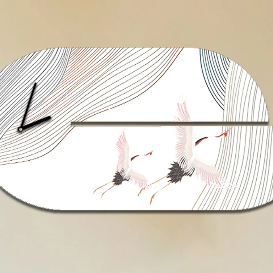 Orologio in Legno con Stampa di Airone Realizzato in Italia - Palau Viadurini