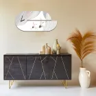 Orologio in Legno con Stampa di Airone Realizzato in Italia - Palau Viadurini