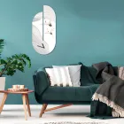 Orologio in Legno con Stampa di Airone Realizzato in Italia - Palau Viadurini